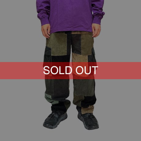 【USED】90'S GYPSY ROSE CORDUROY PATCHWORK CARGO PANTS