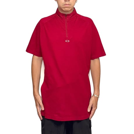 【USED】00's Oakley Pique Half-Zip Mock Neck Sports T-shirt