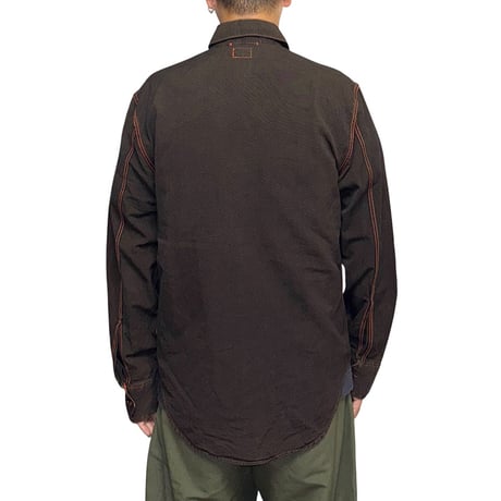 【USED】90's-00's C.P.Company Garment-Dyed Contrast Stitch Shirt