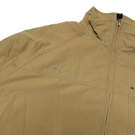 【USED】00's Columbia RIPSTOP NYLON SLEEVE POCKET JACKET BEIGE
