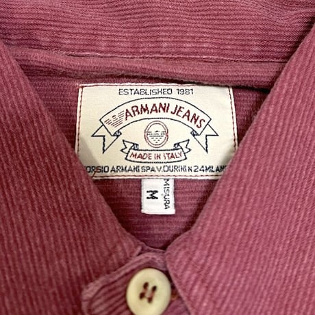 【USED】90'S ARMANI JEANS RAYON CORDUROY B.D.SHIRT