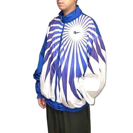 【USED】90'S REEBOK PINWHEEL GRAPHIC NYLON JACKET