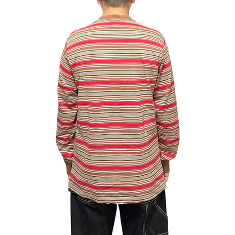 【USED】90'S-00'S STUSSY MULTI BORDER L/S T-SHIRT