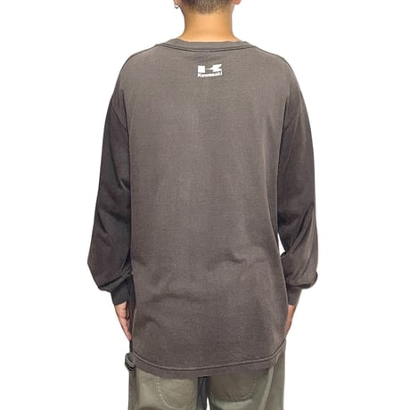 【USED】00's Kawasaki "Splash Logo" Faded Black L/S T-shirt