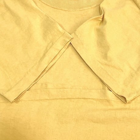 【USED】90'S STUSSY ONE POINT LOGO POCKET T-SHIRT YELLOW