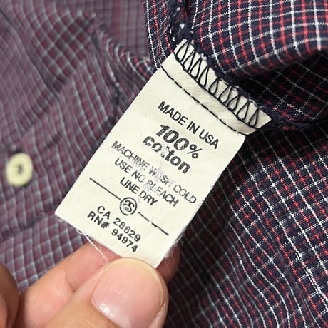 【USED】90's STUSSY CHECK CUBA SHIRT