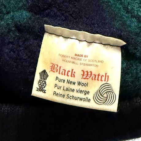 【USED】90's Robert Mackie Black Watch Wool Casquette with Pom Pom