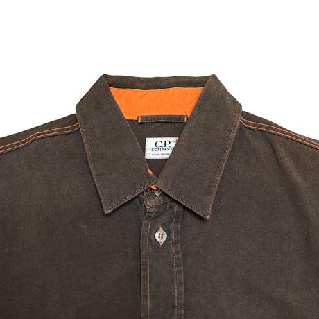 【USED】90's-00's C.P.Company Garment-Dyed Contrast Stitch Shirt