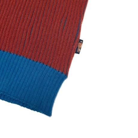 【USED】90's-00's Jean Paul Gaultier JEANS Bicolor Ribbed High-Neck Knit