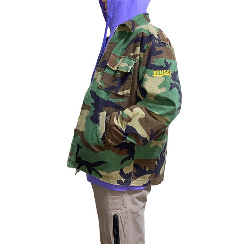 ステューシー 90s ウッドランドカモ リップストップ ジップアップ