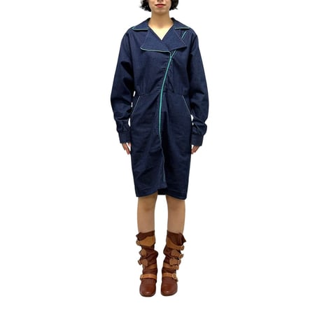 【USED】80's RIDERS JACKET TYPE CHAMBRAY DRESS