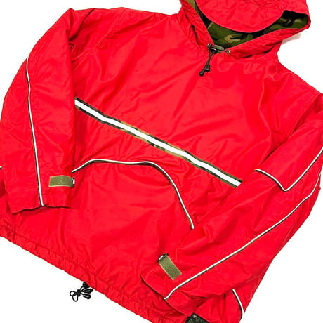 【USED】90'S MAHARISHI TECH CRACKLE HOODIE RED