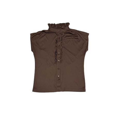 【USED】70's-80's Contemporary Classics N/S BLOUSE BROWN