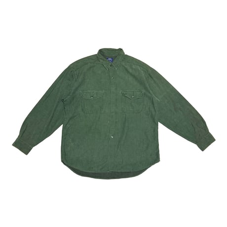 【USED】90's OLD GAP Forest Green Double Pocket Cotton Shirt