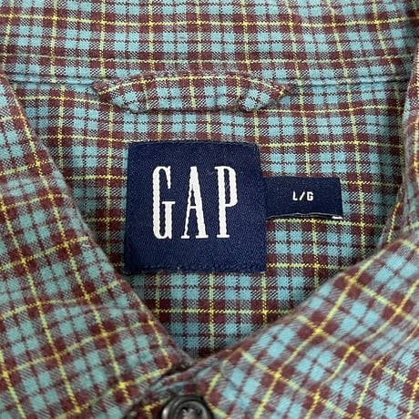 【USED】90'S-00'S OLD GAP GREEN × YELLOW × BROWN CHECK SHIRT