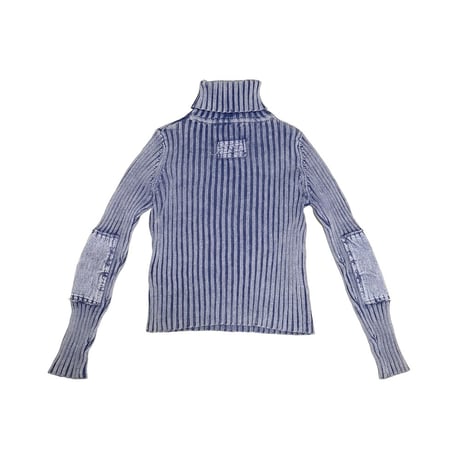 【USED】00's Indigo Ribbed Turtleneck Knit