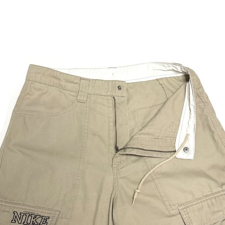 【USED】00's NIKE Logo Embroidery Cargo Pants Beige