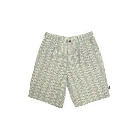 【USED】80's OLD STUSSY CHECK SHORTS GREEN