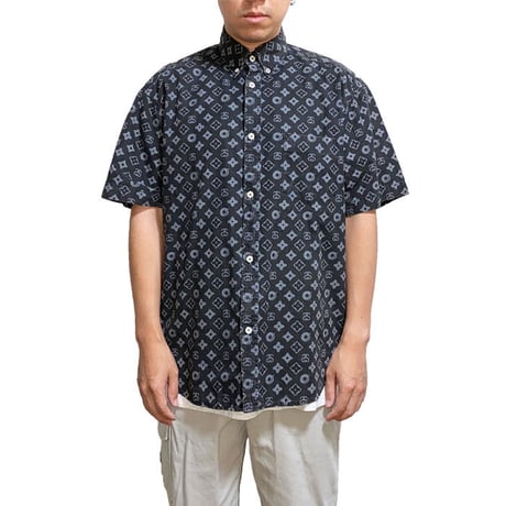 【USED】90’S STUSSY MONOGRAM S/S B.D SHIRT
