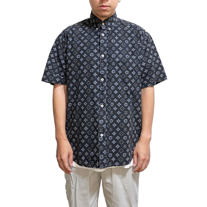 USED】90'S STUSSY MONOGRAM S/S B.D SHIRT | KONBINI