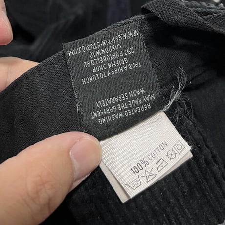 【USED】00'S GRIFFIN BONDAGE BLACK CORDUROY PANTS