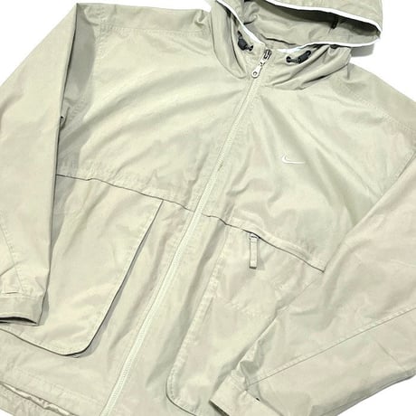 【USED】90'S-00'S NIKE ZIP HOODED JACKET BEIGE