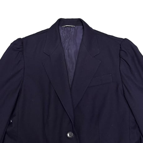 【USED】80's-90's INTERNATIONAL CLASSICS INC. by BONDERS Puff-Shoulder Tailored Jacket Navy