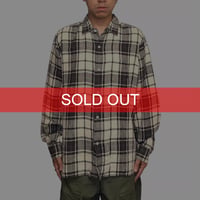 【USED】90's agnès b. homme Black & Ivory Plaid Linen Shirt