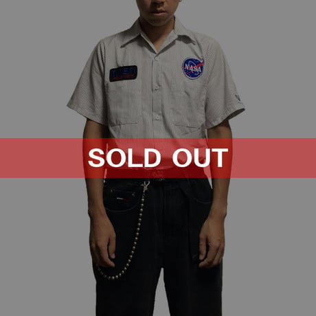 【USED】WORK SHIRT WITH NASA WAPPEN