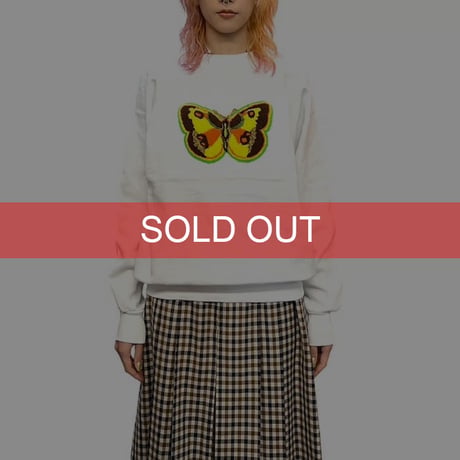 【USED】80'S HIPPIE BUTTERFLY PATCH SWEATSHIRT