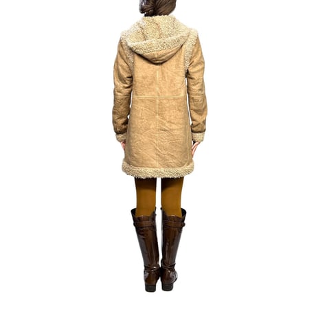 【USED】00's 4-Way Detachable Sleeve Shearling & Boa Hooded Coat