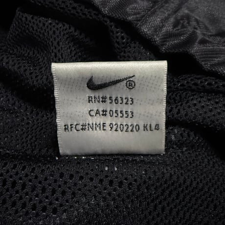 【USED】90's-00's NIKE Center Swoosh Nylon Anorak Hoodie Black