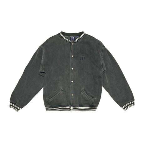 【USED】90's OLD GAP USA Made Sweat Varsity Jacket Faded Gray