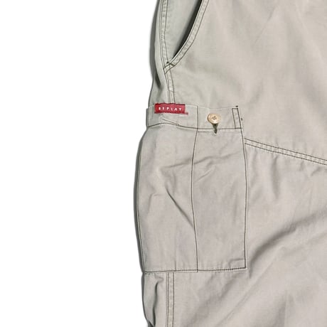 【USED】00's REPLAY European Tactical Cargo Pants Gray Beige