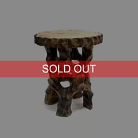 【USED】60'S-70'S HAND CARVED WOOD STOOL