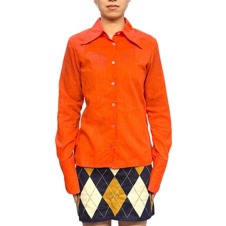 【USED】70's Jean Rene BLOUSE ORANGE