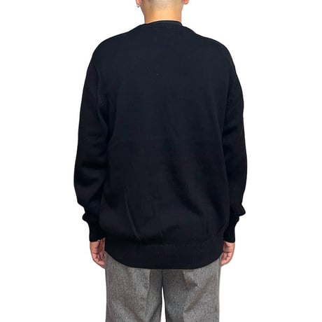 【USED】90'S-00'S SUN RIVER LINE COTTON KNIT SWEATER BLACK