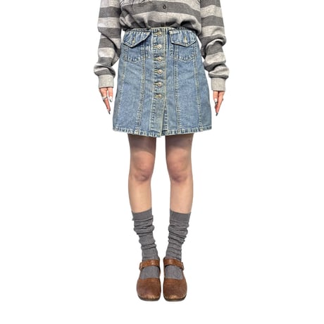 【USED】90's Levi’s SilverTab Button Front Denim Mini Skirt