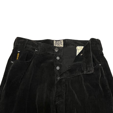 【USED】80's BLUE POWER WASH BY ARMANI JEANS CORDUROY PANTS SLATE BLACK