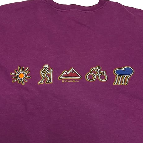 【USED】90's Columbia ICONS T-SHIRT PURPLE