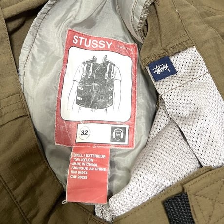 【USED】00'S STUSSY UTILITY POCKET NYLON SHORTS