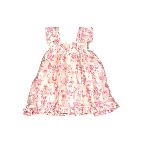 【USED】80'S PINK BOTANICAL JACQUARD TUNIC DRESS