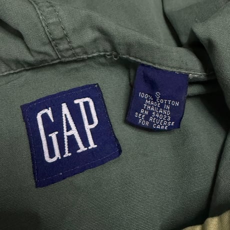 【USED】90's OLD GAP “N.W. C-46” Military Sampling Cotton Anorak Jacket Olive Green