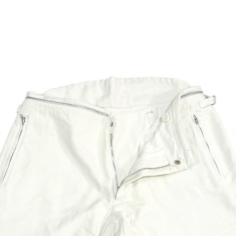 【DEAD STOCK】HELMUT LANG 1998 AW WHITE MOLESKIN ASTRO BIKER PANTS