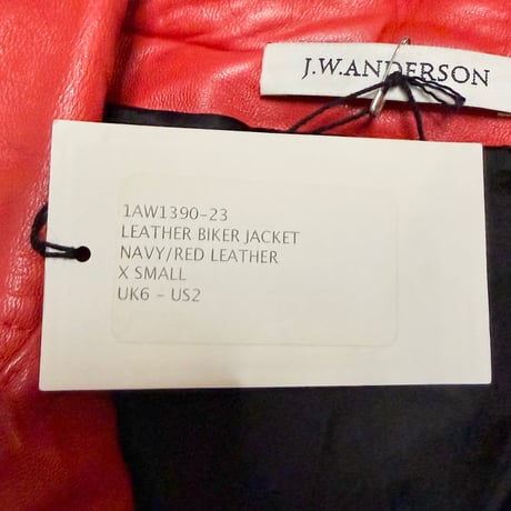 【DEAD STOCK】J.W. ANDERSON 2011AW Navy × Red Leather Biker Jacket