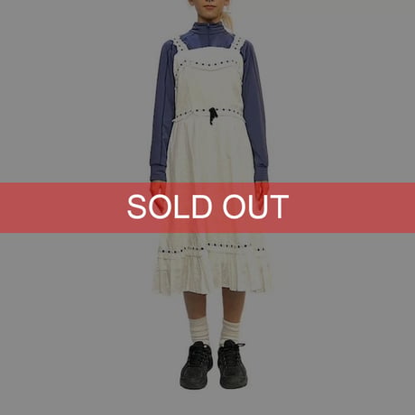 【USED】70'S FRILL SHOULDER STRAP DRESS WHT
