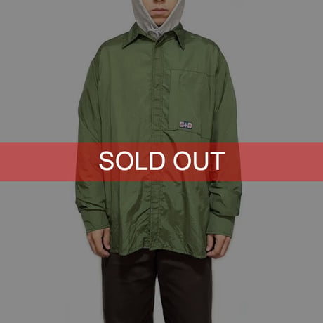 【DEAD STOCK】90'S FLY NYLON RIP STOP SHIRT "OLIVE GREEN"