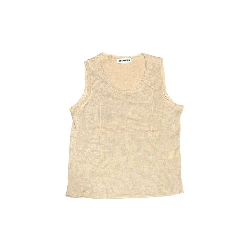 USED】00's JIL SANDER Sheer Viscose Knit Tank T