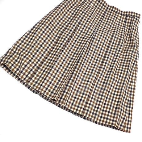 【USED】80'S-90'S AQUASCUTUM CLUB CHECK WOOL SKIRT