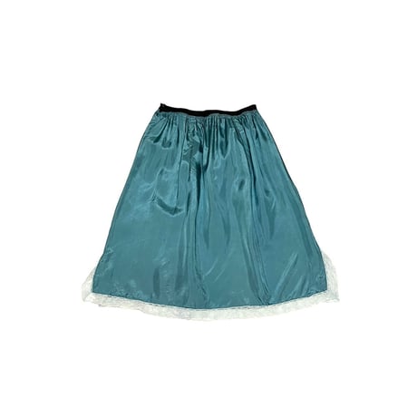 【USED】70's LINGERIE SKIRT BLUE GREEN